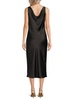 Maria Cowlneck Satin Midi-Dress
