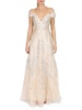 Metallic Off Shoulder A Line Gown