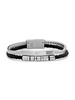 Stainless Steel & Braided Leather ID Bracelet