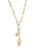 14K Yellow Gold & 0.1 TCW Diamond Clover & Heart Lariat Necklace