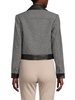 Houndstooth Faux Leather Trim Jacket