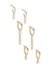 3-Piece Loveall 18K Goldplate & Cubic Zirconia Huggy Earrings
