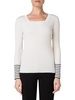 Square-Neck Rib-Knit Wool Top
