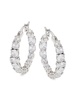 Skyline Rhodium Plated Cubic Zirconia Hoop Earrings