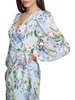 Floral Pleated Faux Wrap Midi Dress