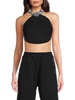 Crystal Embellished Virgin Wool Crop Top