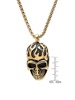 18K Gold Plated Fire Skull Pendant Necklace