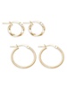 Set of 2 14K Yellow Gold Hoop Earrings