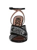 Crystal Logo Satin Heel Sandals