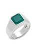 Sterling Silver & Green Onyx Signet Ring