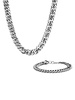 2-Piece Stainless Steel Cuban Link Chain Bracelet & Necklace Set