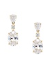 Skyline 18K Goldplated & Cubic Zirconia Oval Drop Earrings