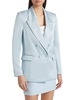 Hammered Satin Double-Breasted Blazer