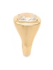 14K Yellow Goldplated Sterling Silver White Topaz Signet Ring