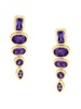 14K Yellow Gold & Amethyst Drop Earrings