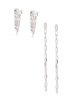 2-Piece Rhodium-Plated & Cubic Zirconia Empire Swag Linear Earring Set