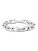 Stainless Steel & Simulated Diamond Heirloom Link Chain Bracelet