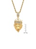 18K Goldplated Necklace with Simulated Diamond Lion Pendant