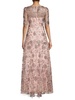 Embroidered Mesh Gown