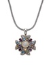 Sterling Silver, 18K Yellow Gold & Multi Stone Pendant Necklace