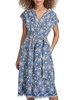 Kensie Faux-Wrap Embroidered Chambray Midi-Dress