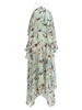 Asymmetric Floral Silk Dress