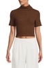 Anne Ribbed Turtleneck Crop Top