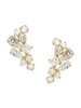 Runway Cluster 18K Goldplated & Cubic Zirconia Drop Earrings