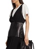 Leather-Inset Crepe Maxi Dress