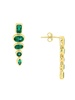 14K Yellow Gold & Emerald Multi Shaped Drop Earrings