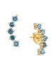 14K Yellow Gold & Licensed London Blue Topaz Stud Earrings