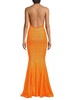 Sequin Crisscross Trumpet Gown