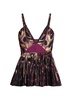Halki Print Pleated Peplum Top
