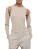 Cotton Cut-Out Crewneck Sweater