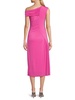 Asymmetric Ruched Midi Dress