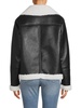 Faux Shearling Trim Moto Jacket