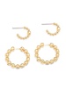 Set of 2 18K Goldplated Double Ball Hoop Earrings