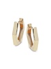 14K Yellow Gold Geometric Huggie Earrings