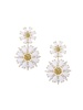 Luxe 18K Goldplated & Crystal Flower Drop Earrings