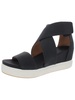 sheena womens faux leather ankle strap flatform sandals