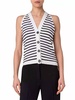 kodak striped knit top in cream black