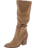numbra womens faux leather pointed toe mid-calf boots