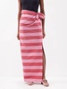 cecile striped skirt in stripe - red and winter pink