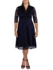 plus womens three-quarter sleeves casual midi dress
