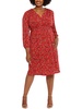 plus womens smocked semi-formal midi dress