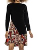 womens pleated printed shift dress
