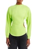 womens long sleeve ribbed trim pullover top
