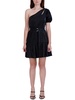 womens side tie satin fit & flare dress