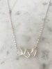 sterling silver 3 odd stone moonstone bar necklace