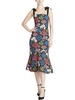 womens below knee floral print midi dress